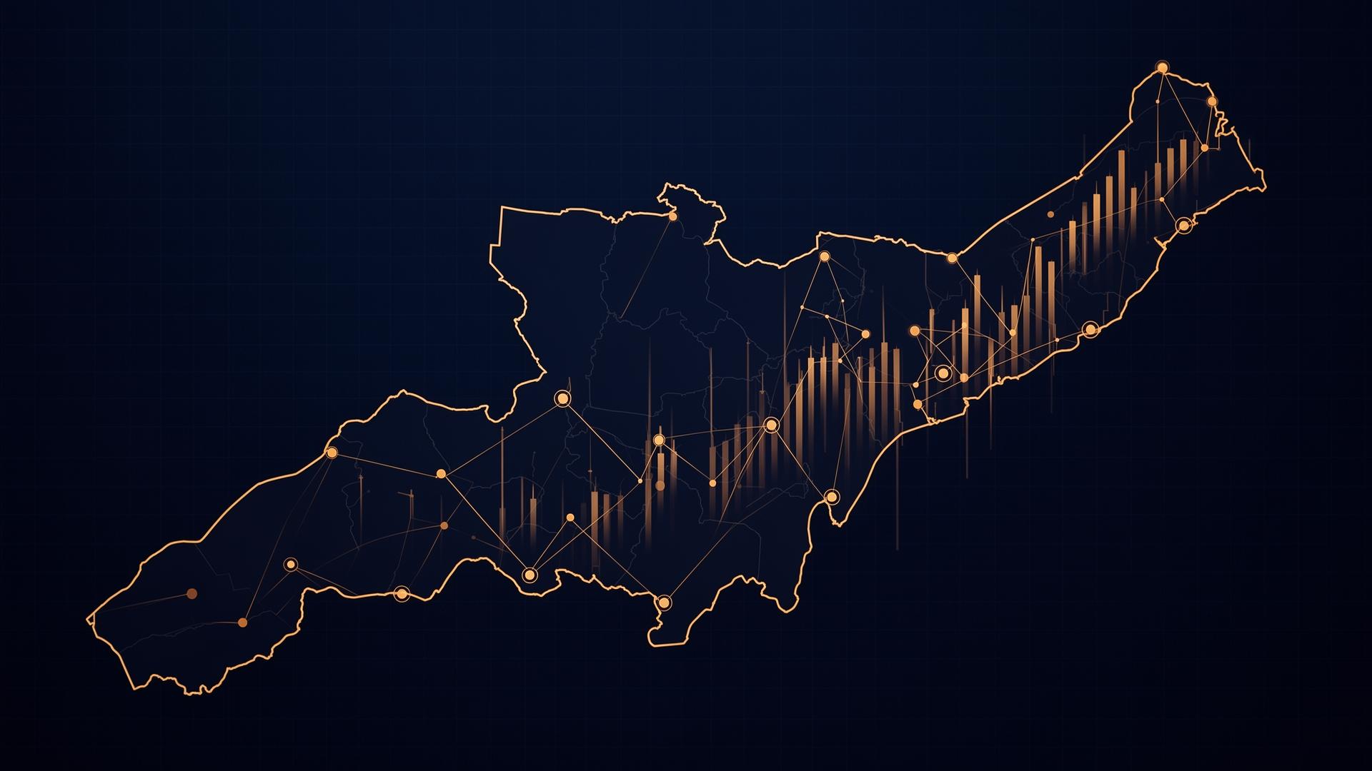 Mapa estilizado de Paraguay con datos